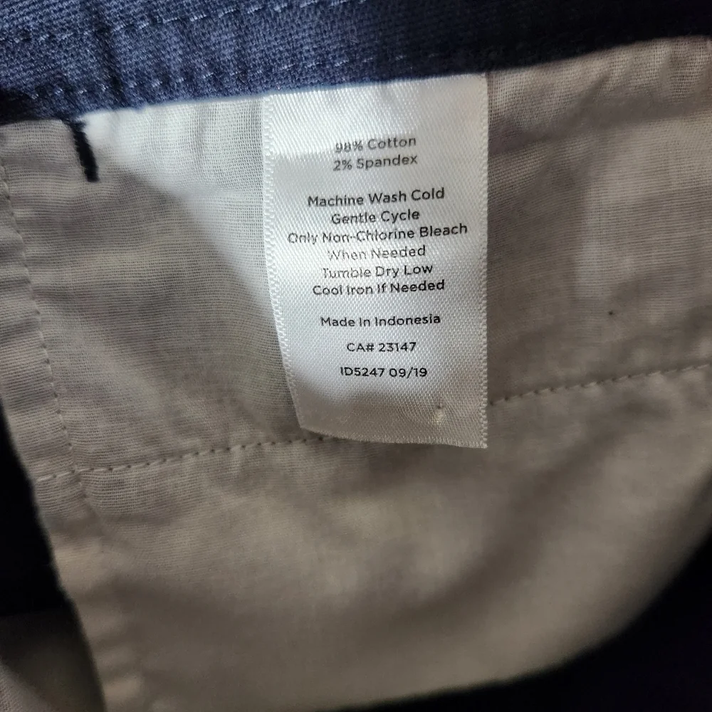 Talbots Womens Navy High Rise Wide Leg Chino Crop Pants-Size 8
